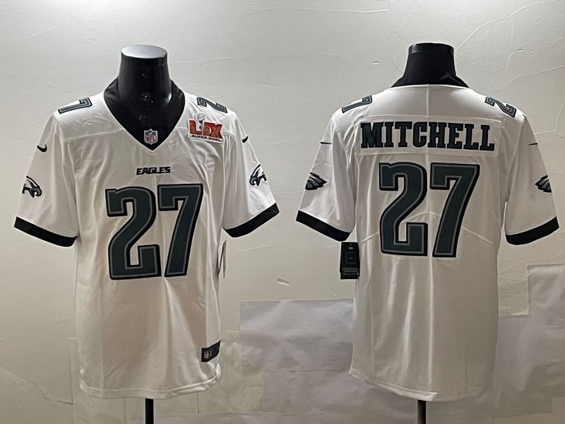 Men Philadelphia Eagles #27 Mitchell White Second generations 2025 Nike Vapor Limited NFL Jersey style 2